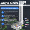 Alimenteur en acrylique avec ventouse, bac d'agrégats et crochet pour nourrir les poissons dans un aquarium
