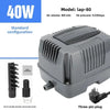 Gray air pump model lap-80 with accessories and a three-pin plug